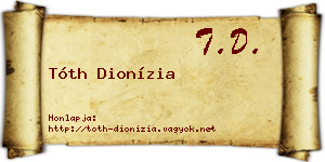 Tóth Dionízia névjegykártya